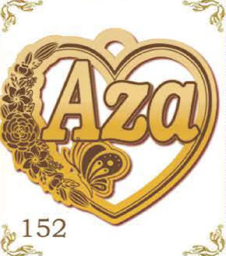 Design 152 — Aza, a custom gold pendant cut by Royal Jewelry