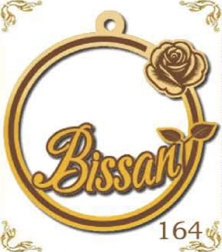 Design 164 — Bissan, a custom gold pendant cut by Royal Jewelry