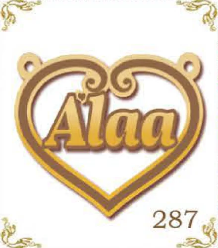 Design 287 — Alaa, a custom gold pendant cut by Royal Jewelry