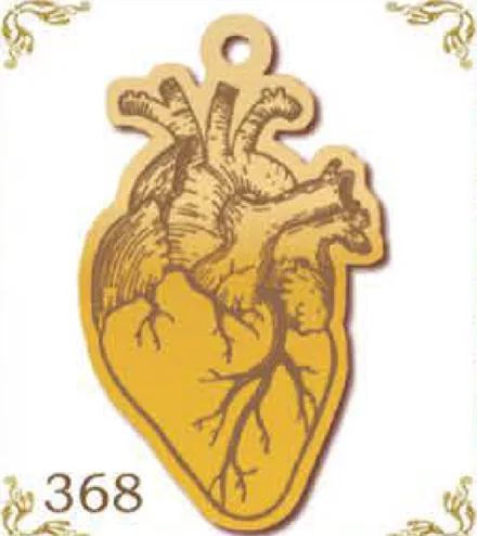 Design 368 — Anatomical heart, a custom gold pendant cut by Royal Jewelry