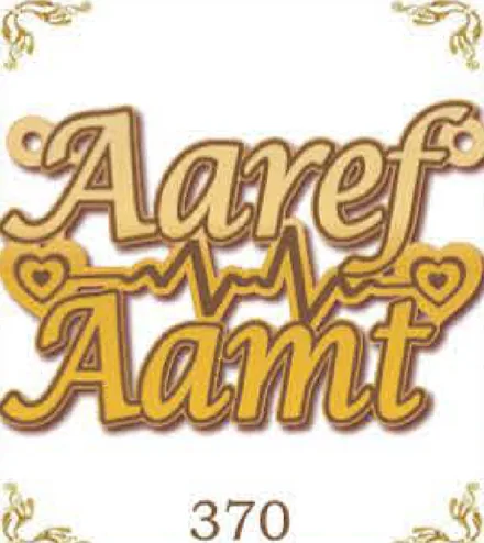 Design 370 — Aaref, Aamt, a custom gold pendant cut by Royal Jewelry