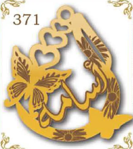 Design 371 — مريم, a custom gold pendant cut by Royal Jewelry