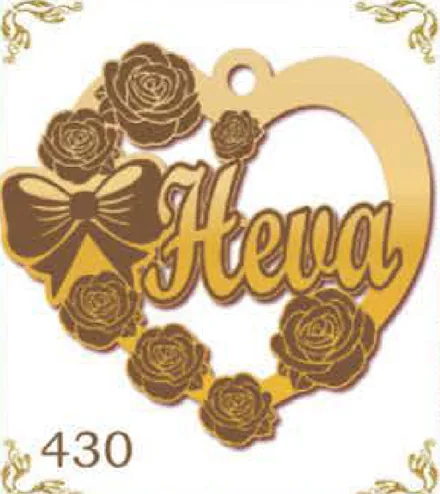 Design 430 — Heva, a custom gold pendant cut by Royal Jewelry