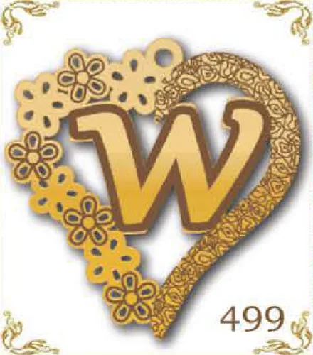 Design 499 — W, a custom gold pendant cut by Royal Jewelry