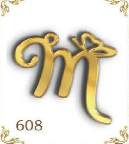 Design 608 — M, a custom gold pendant cut by Royal Jewelry