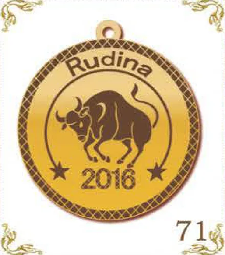 Design 71 — Rudina, a custom gold pendant cut by Royal Jewelry