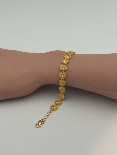 21K Gold Octagon Small Bracelet