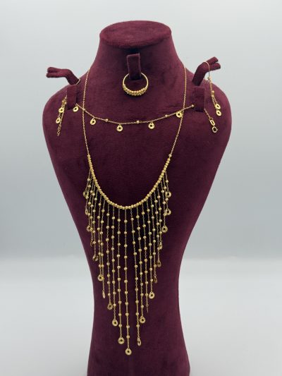 21K Gold Dangling Fancy Set — 21K gold, Royal Jewelry