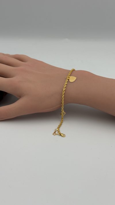21K Gold Heart Bracelet — 21K gold, Royal Jewelry