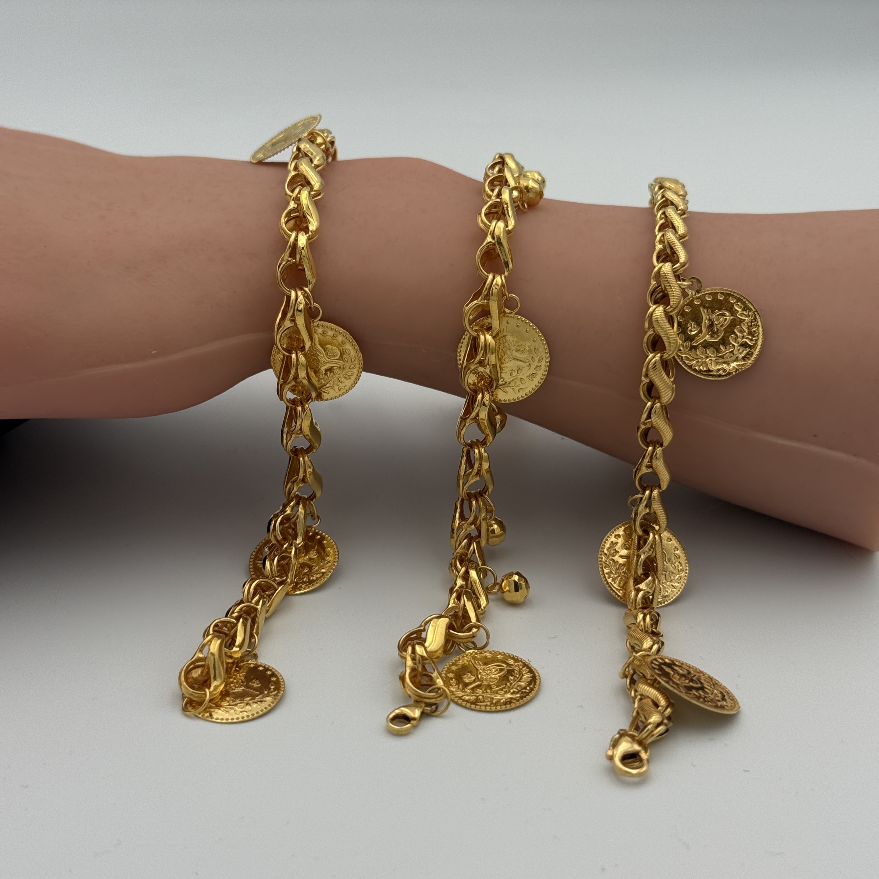21K Gold Coin Bracelet