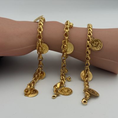 21K Gold Coin Bracelet — 21K gold, Royal Jewelry