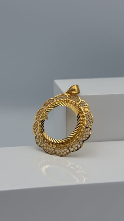 21K Gold Frame Pendant — 21K gold, Royal Jewelry