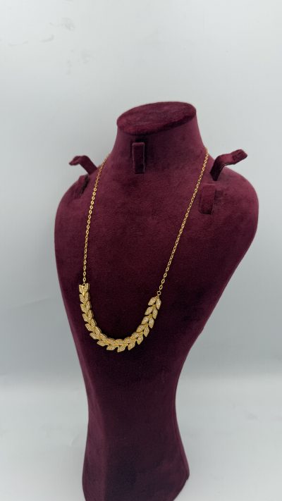 21K Gold Leaf Necklace — 21K gold, Royal Jewelry