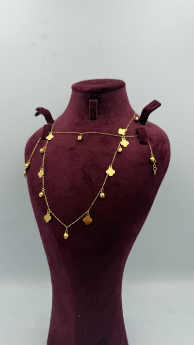 21K Gold Flower Necklace — 21K gold, Royal Jewelry