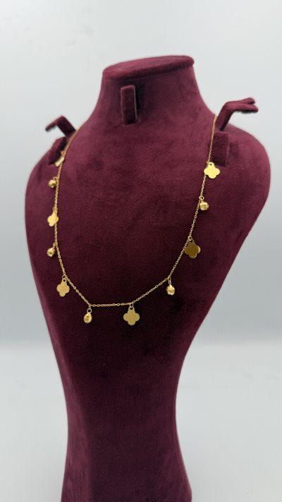21K Gold Flower Necklace — 21K gold, Royal Jewelry