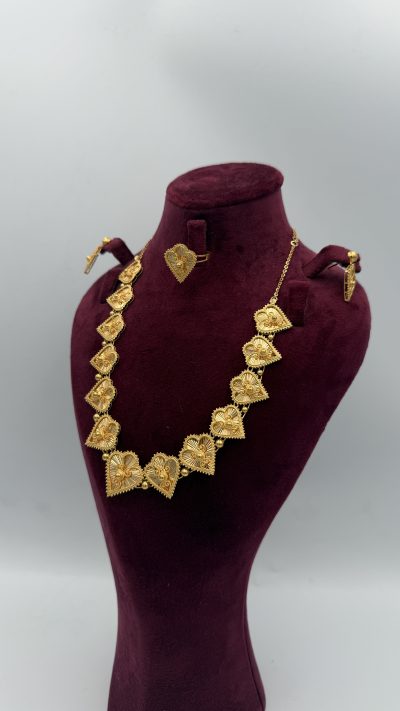 21K Gold Heart Necklace — 21K gold, Royal Jewelry