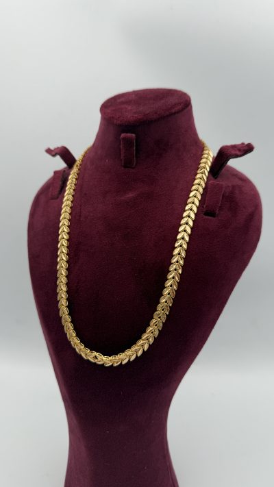 21K Gold Leaf Necklace — 21K gold, Royal Jewelry
